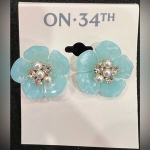 Blue Floral Earrings from On 34th